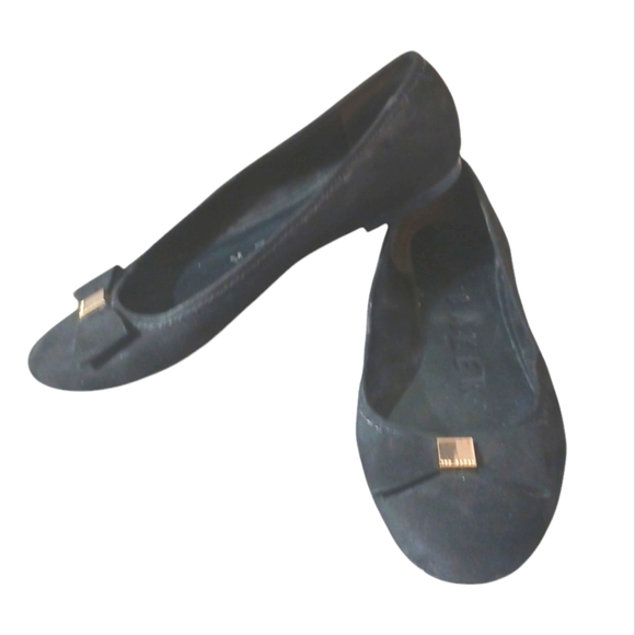 Ted Baker Black Micro Suede Ballet Flats Women's size 8.5 - Picture 1 of 10